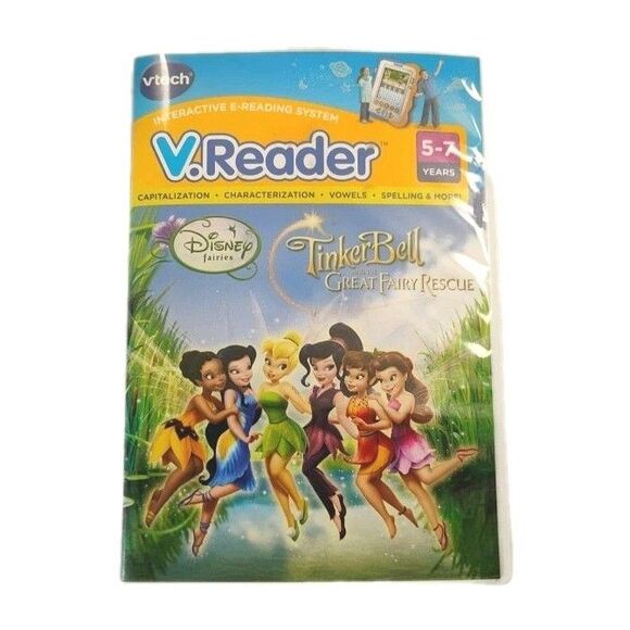 Vtech V Reader TinkerBell Great Fairy Rescue New Sealed 5-7 years Disney Manual - Picture 16 of 16